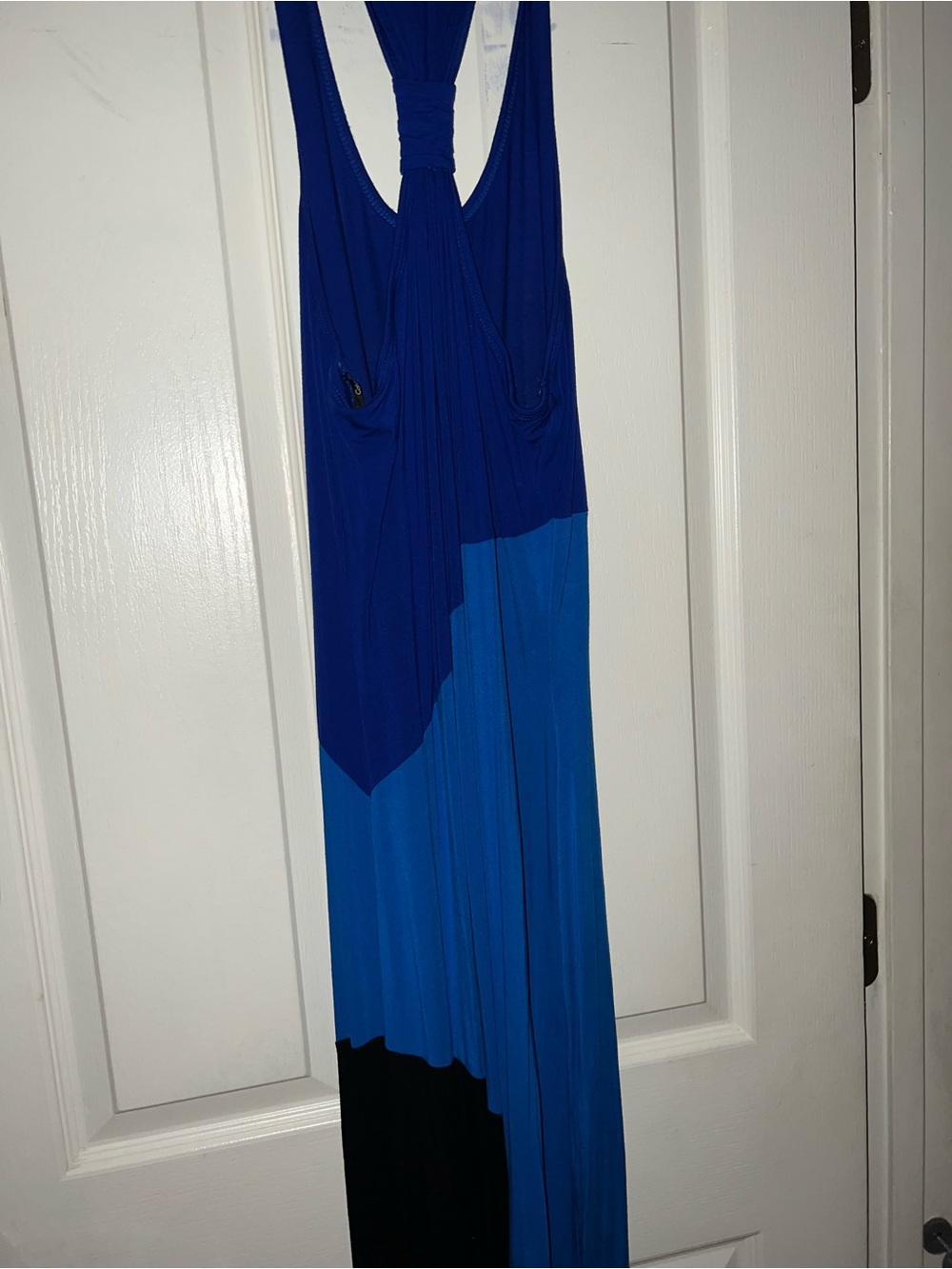 Calvin Klein Two-Tone Blue Racerback Maxi Dress
